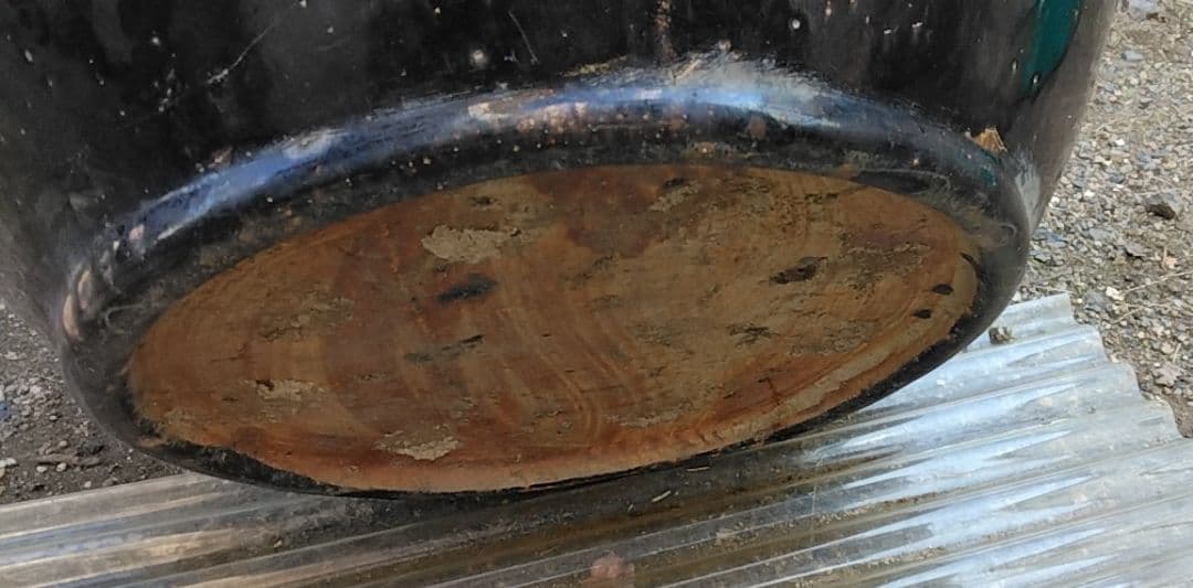 大きめ青色と黒の水鉢 なまこ鉢　火鉢　直径約48cm