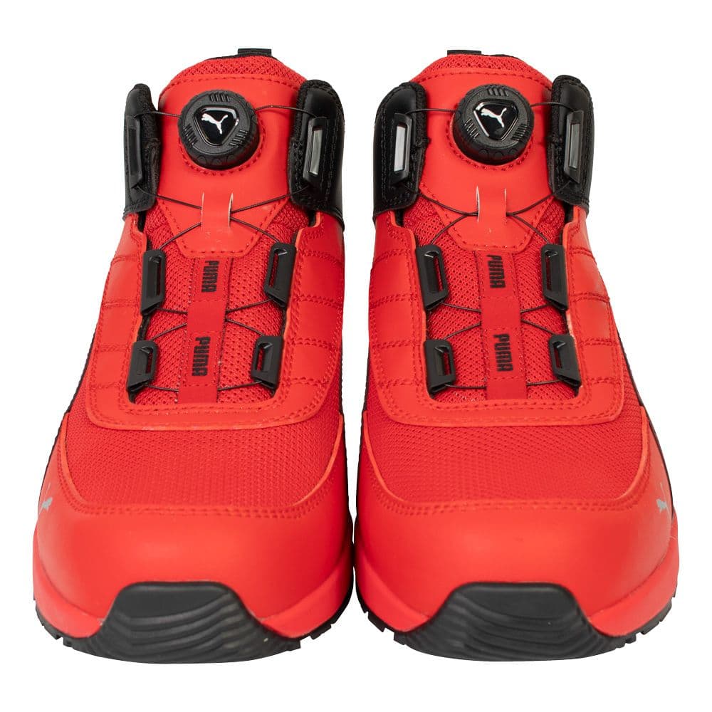 プーマ安全靴#63.215 25.5cmスイッチバック・レッド・ディスクミッド