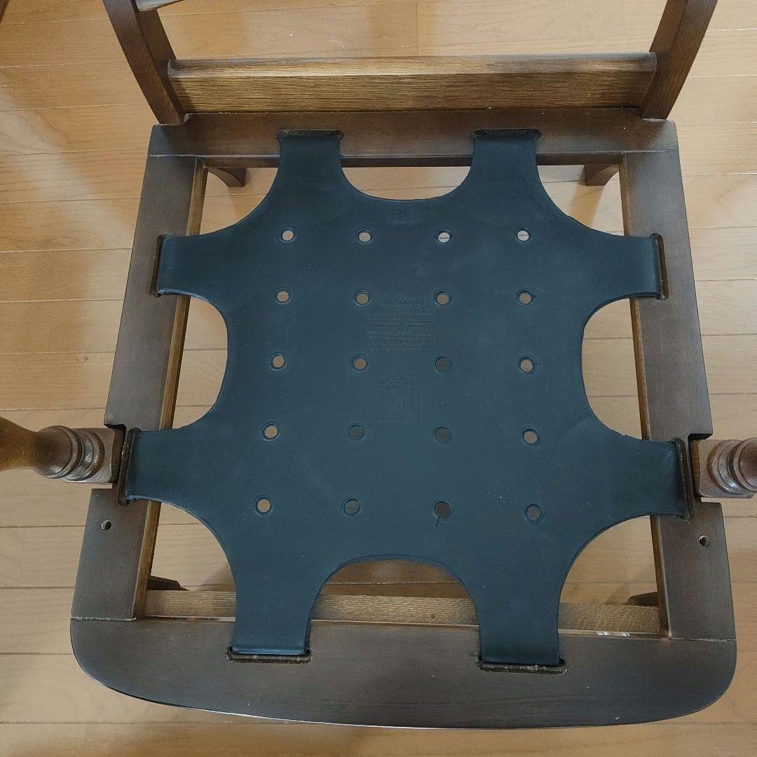 アンティーク✨飛騨産業 キツツキ 穂高 両肘アームチェア リビングチェア 6A