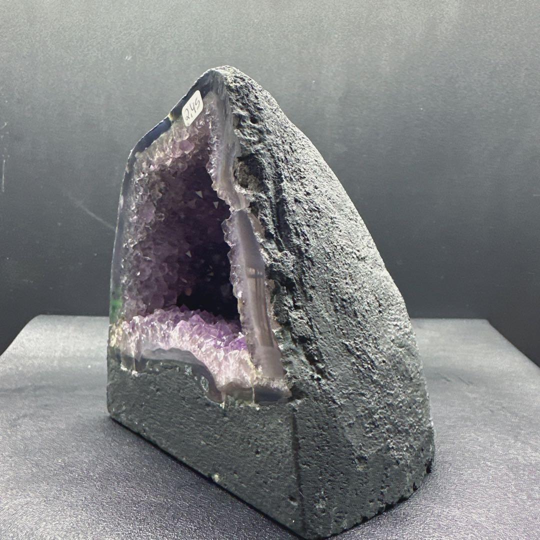 天然石アメジストのドーム　置物D.221