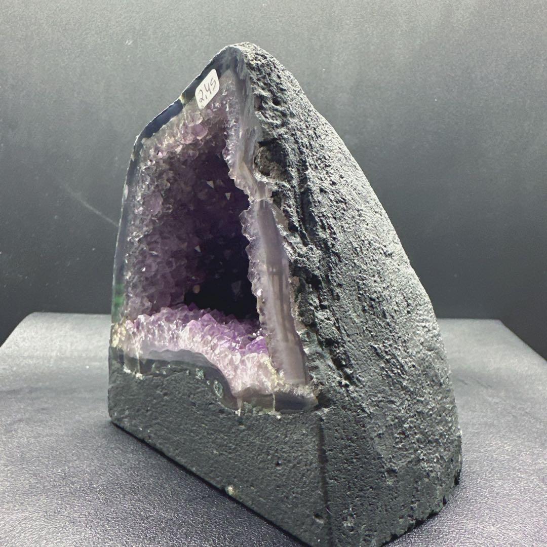 天然石アメジストのドーム　置物D.221