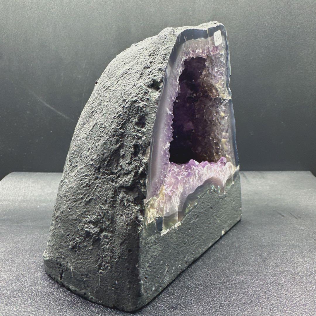 天然石アメジストのドーム　置物D.221