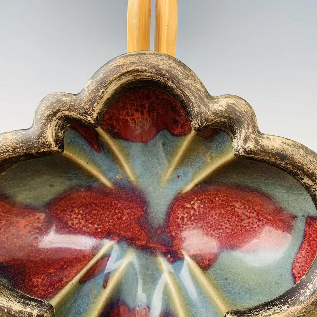 中国古美術・旧蔵の磁器・宋钧窯曜変包銀口筆洗・置物・曜変天目・茶碗