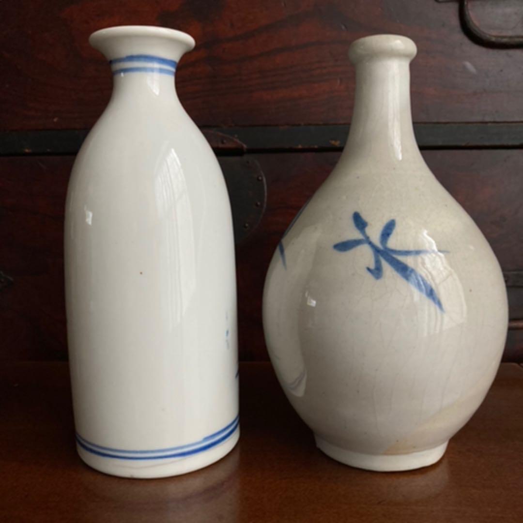 2点おまとめ】染付 徳利 酒器 花瓶 古伊万里 骨董 時代物 - メルカリ