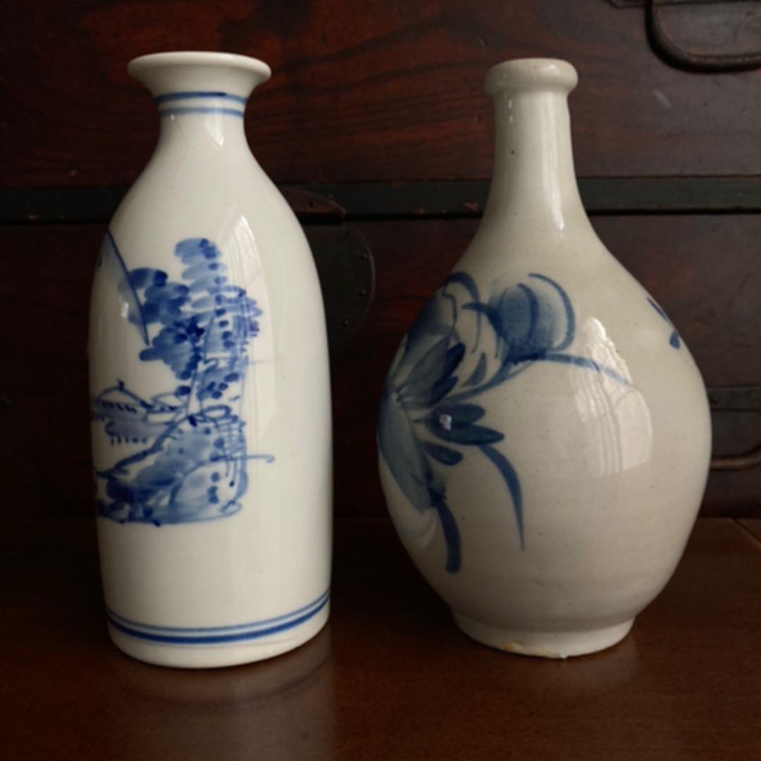 2点おまとめ】染付 徳利 酒器 花瓶 古伊万里 骨董 時代物 - メルカリ