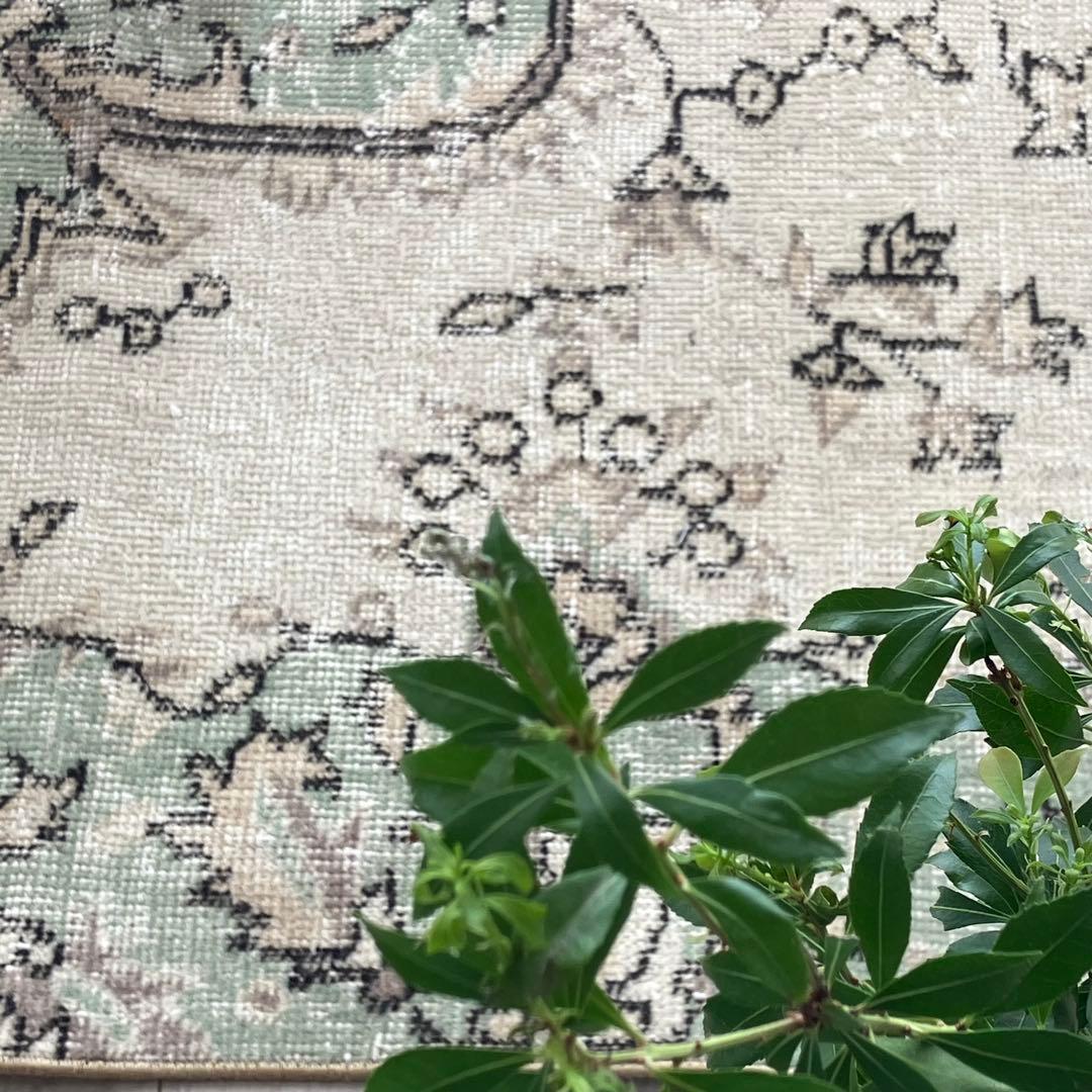 超ロング71×283 ペパーミント ベージュ ランナー トルコヴィンテージ