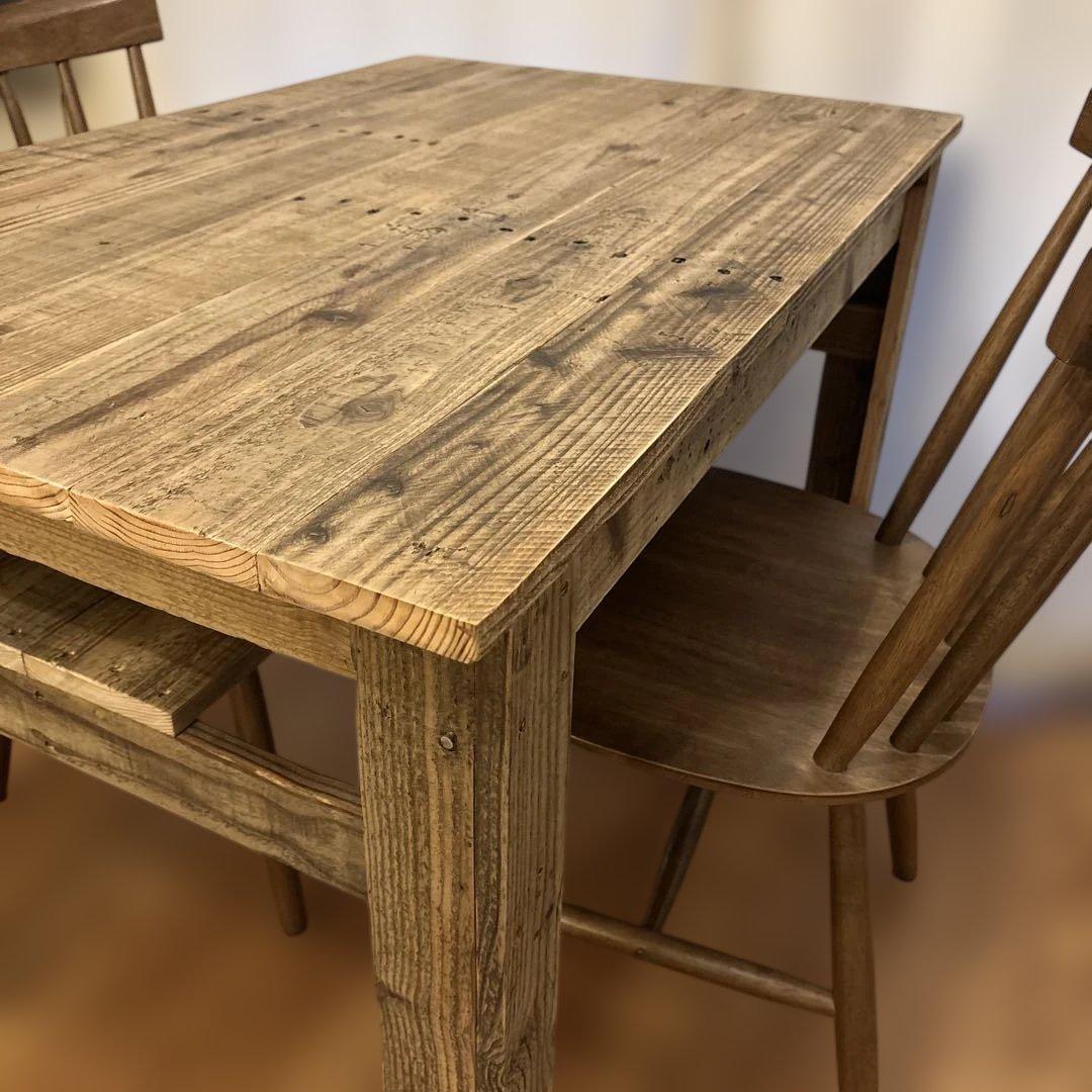 カフェモク　リサイクルウッド　古材　ダイニングテーブル　ハンドメイド