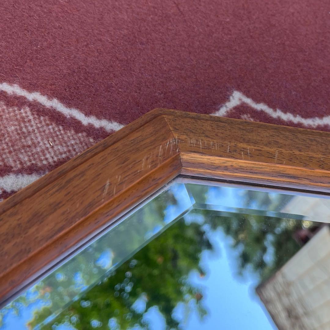 高品質◾️maruni マルニ 八角形 オーク材 ウォールミラー 壁掛けミラー 鏡