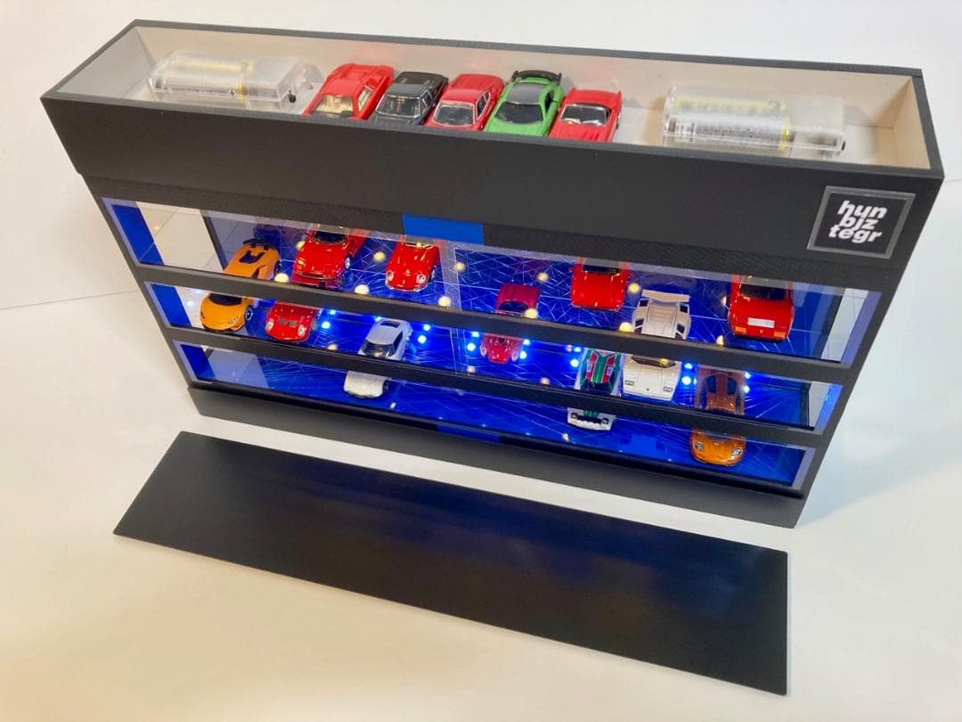 1/64展示30台可・コバルトブルー幾何学目地・ディスプレーBOX/ネオ