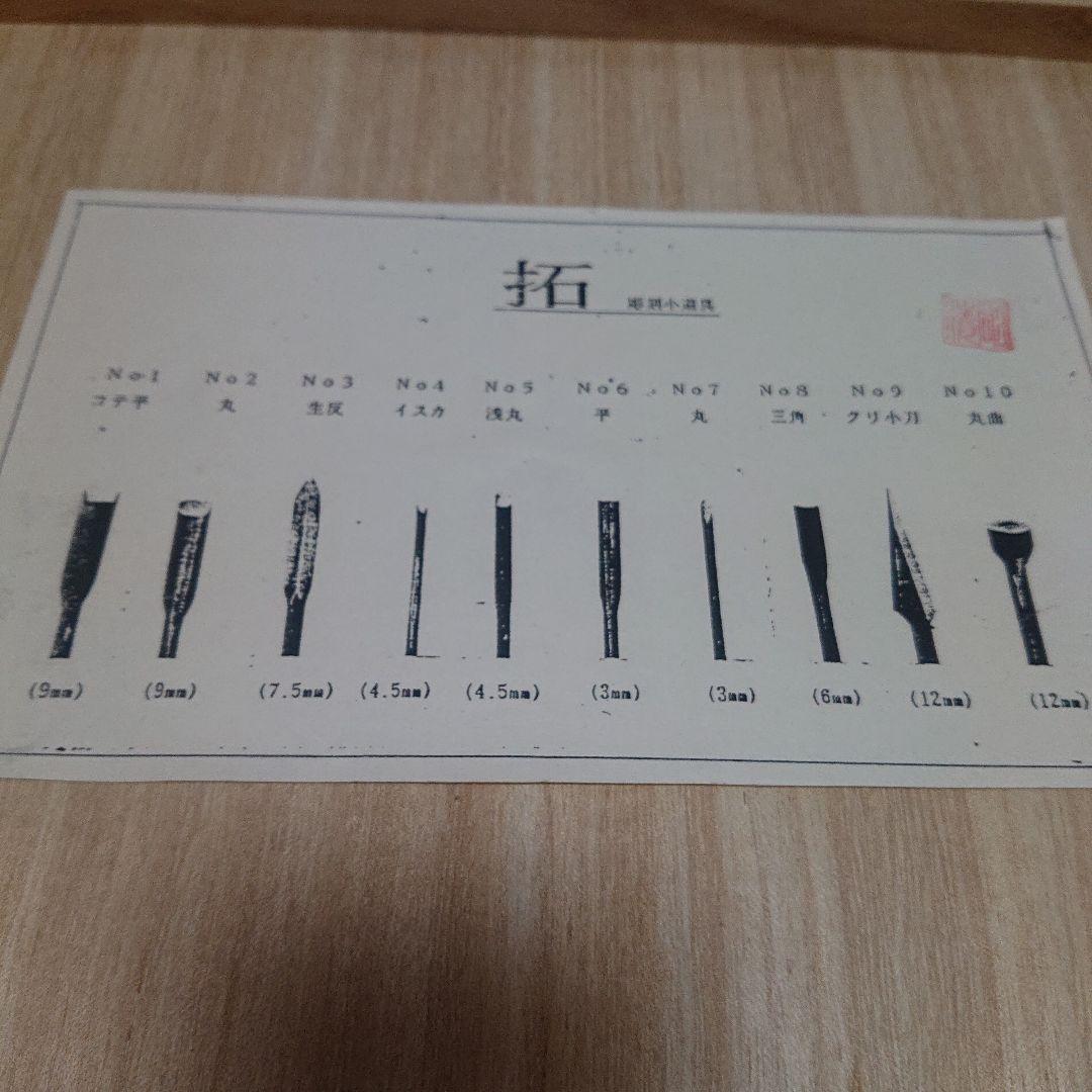 彫清　拓　 彫刻小道具　10本組　#彫刻刀　# 小道具　#突き鑿　#大工道具