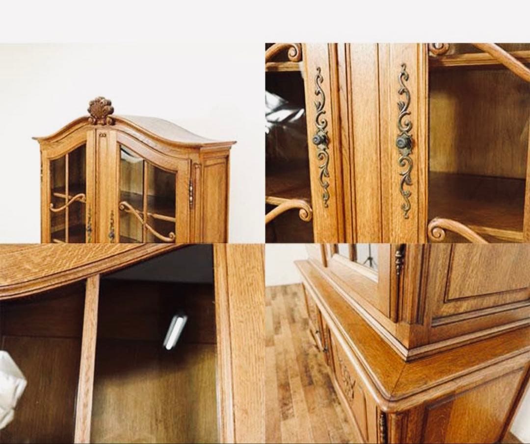 フランス アンティーク 家具 キャビネット 飾り棚 オーク材 1930年代