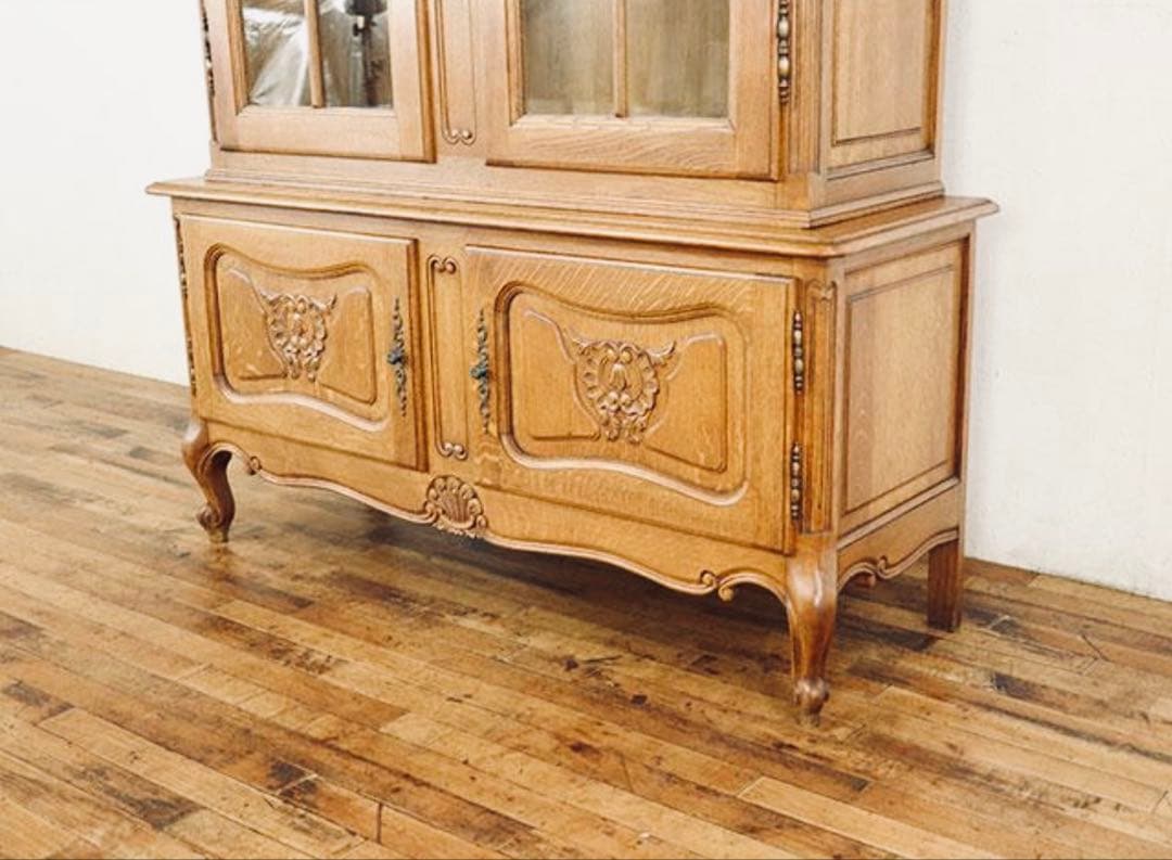 フランス アンティーク 家具 キャビネット 飾り棚 オーク材 1930年代