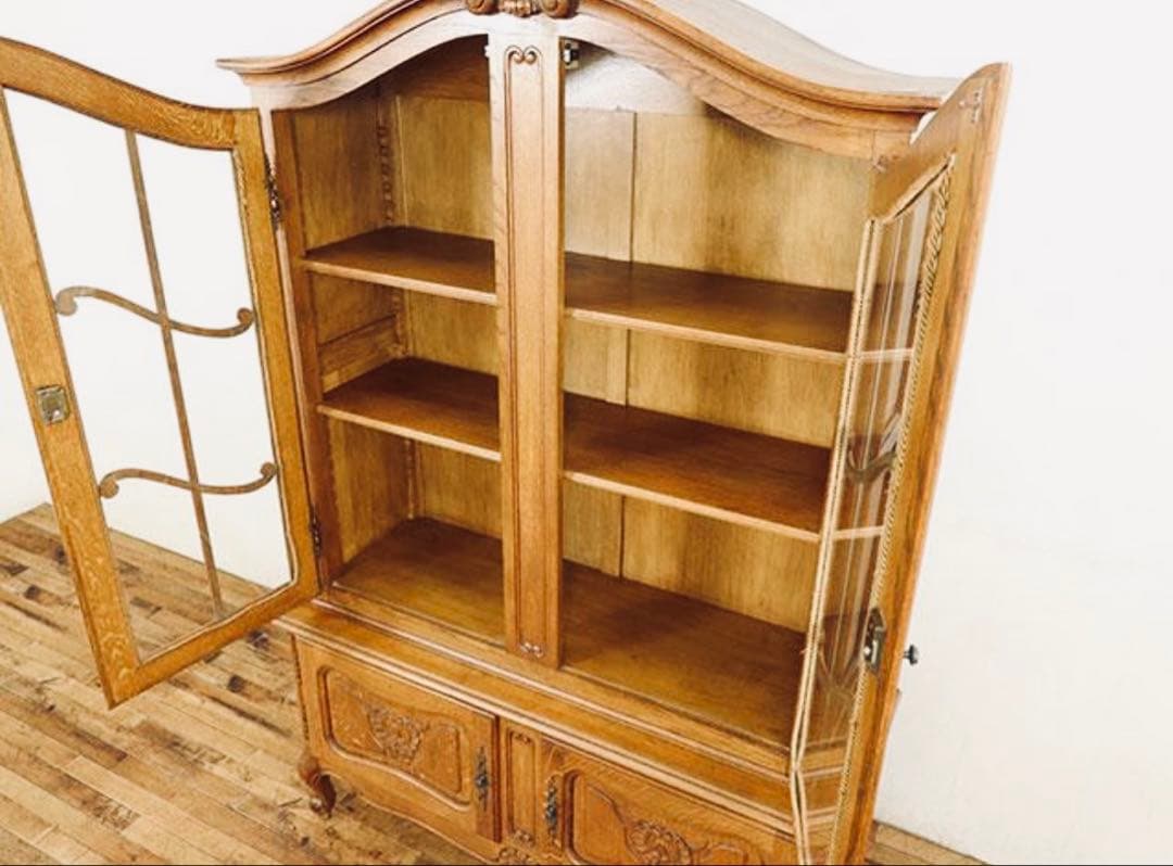 フランス アンティーク 家具 キャビネット 飾り棚 オーク材 1930年代