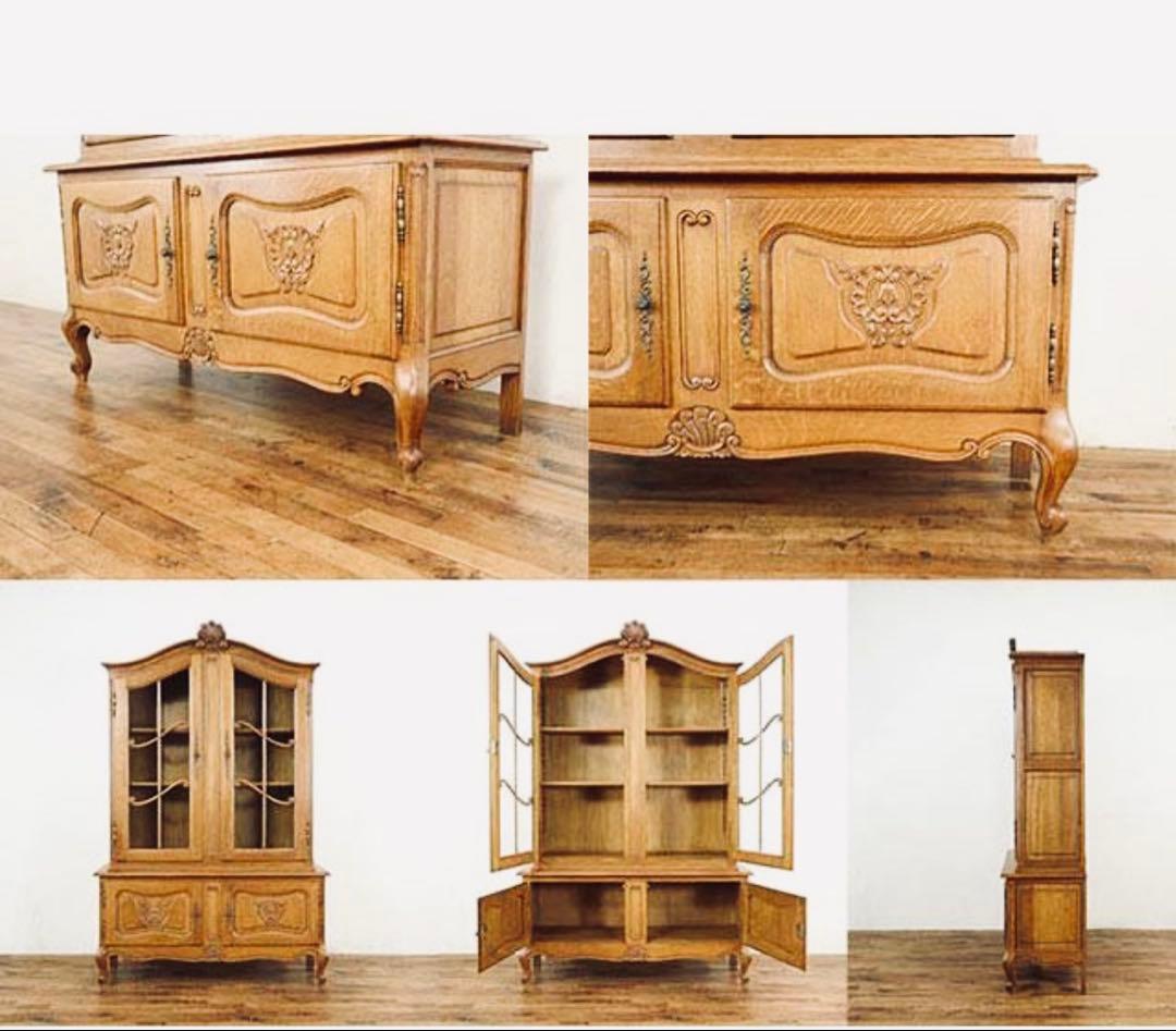 フランス アンティーク 家具 キャビネット 飾り棚 オーク材 1930年代