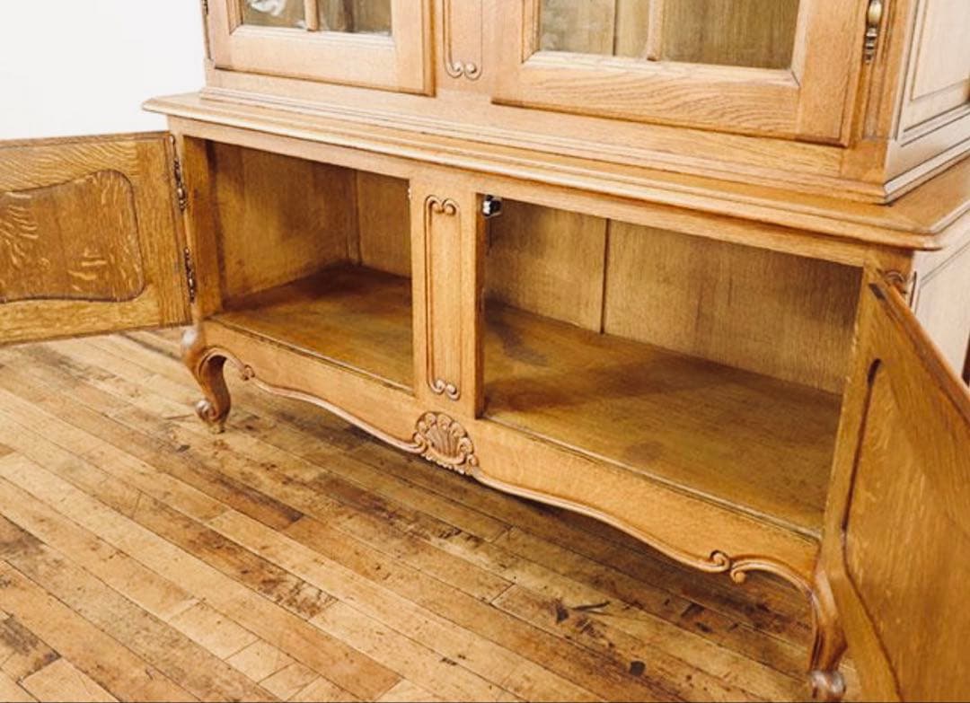 フランス アンティーク 家具 キャビネット 飾り棚 オーク材 1930年代