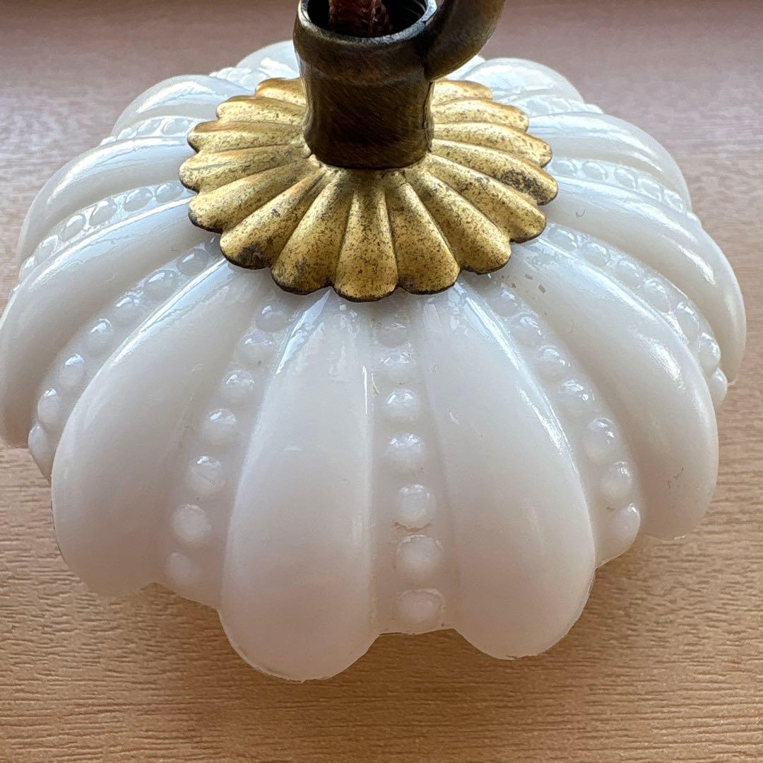 ご確認用　フランス アンティーク オパリンミルクガラス　ランプシェード