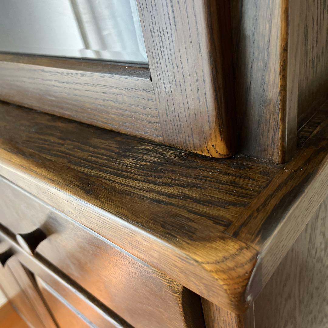 柏木工　ガラスキャビネット　アンティーク　店舗什器　楢材　食器棚