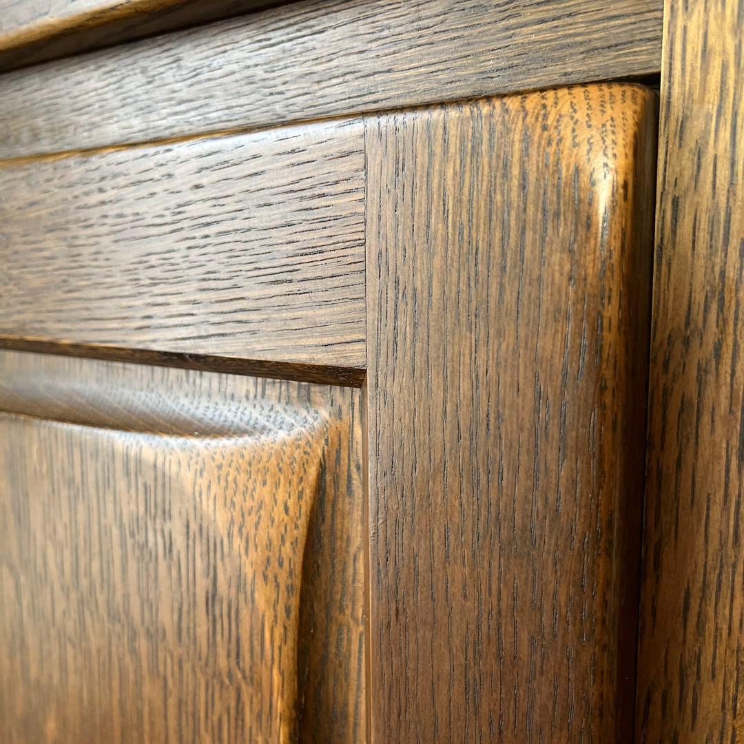 柏木工　ガラスキャビネット　アンティーク　店舗什器　楢材　食器棚