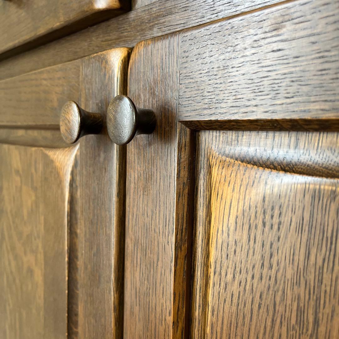 柏木工　ガラスキャビネット　アンティーク　店舗什器　楢材　食器棚