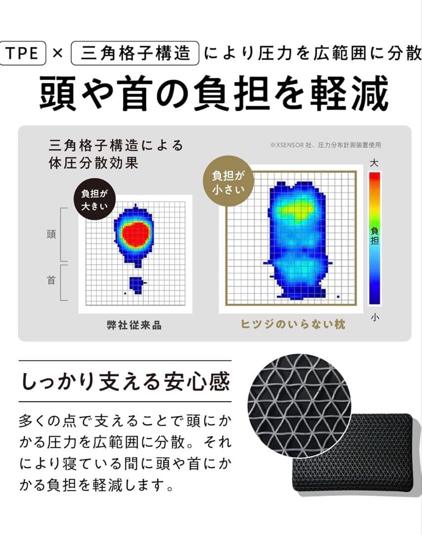 ヒツジのいらない枕 スタンダードモデル 黒