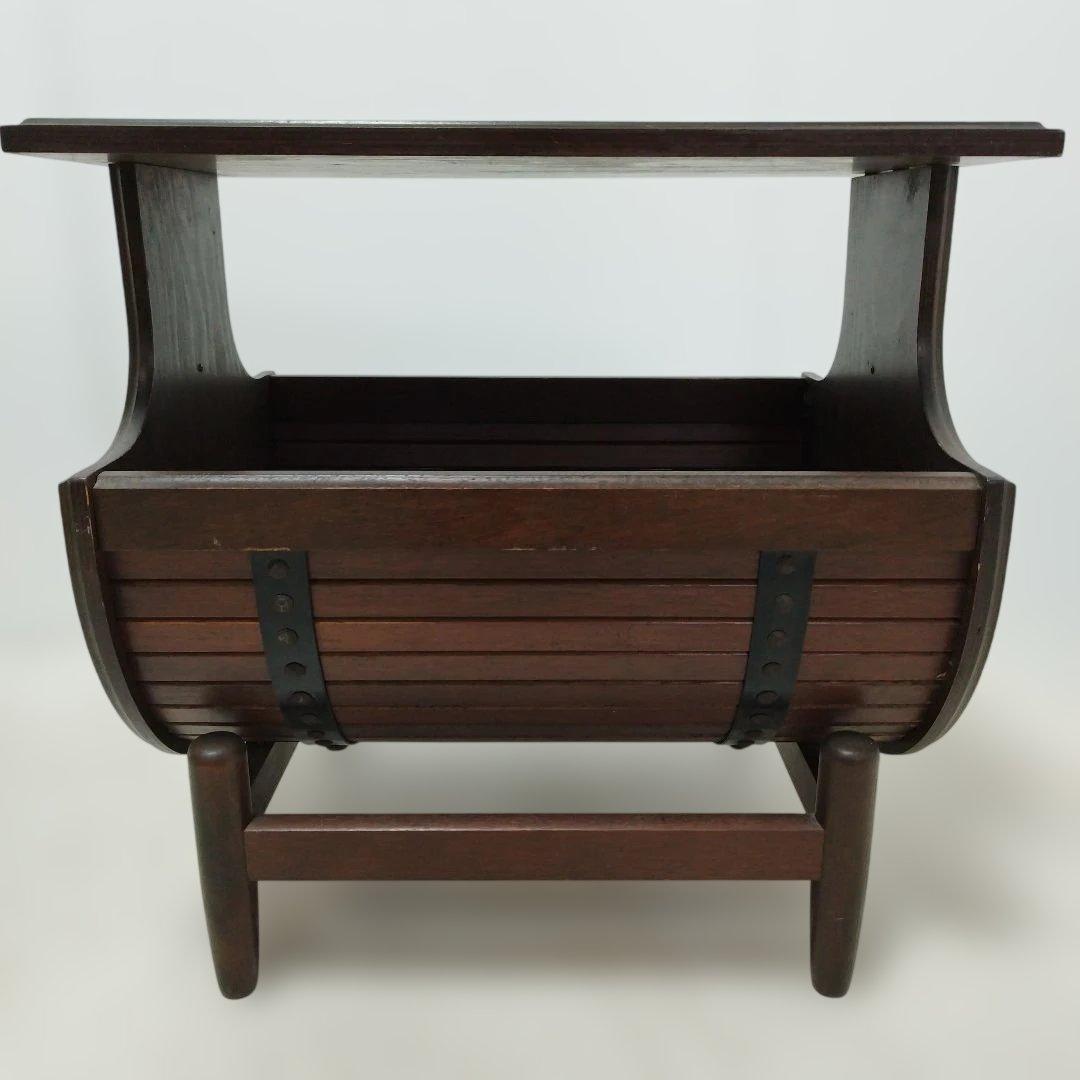 【引き取り歓迎】オールドカリモク サイドテーブル マガジンラック 花台