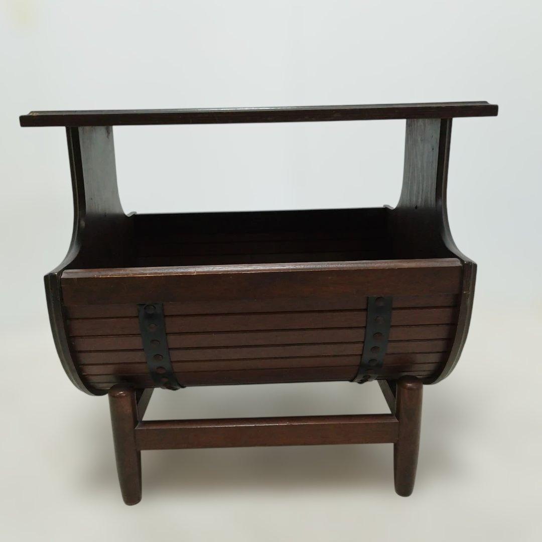 【引き取り歓迎】オールドカリモク サイドテーブル マガジンラック 花台