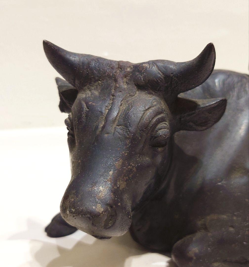 【晃一】 牛乗り童子 子供 ブロンズ像 銅像 金属工芸 置物 動物 人 オブジェ