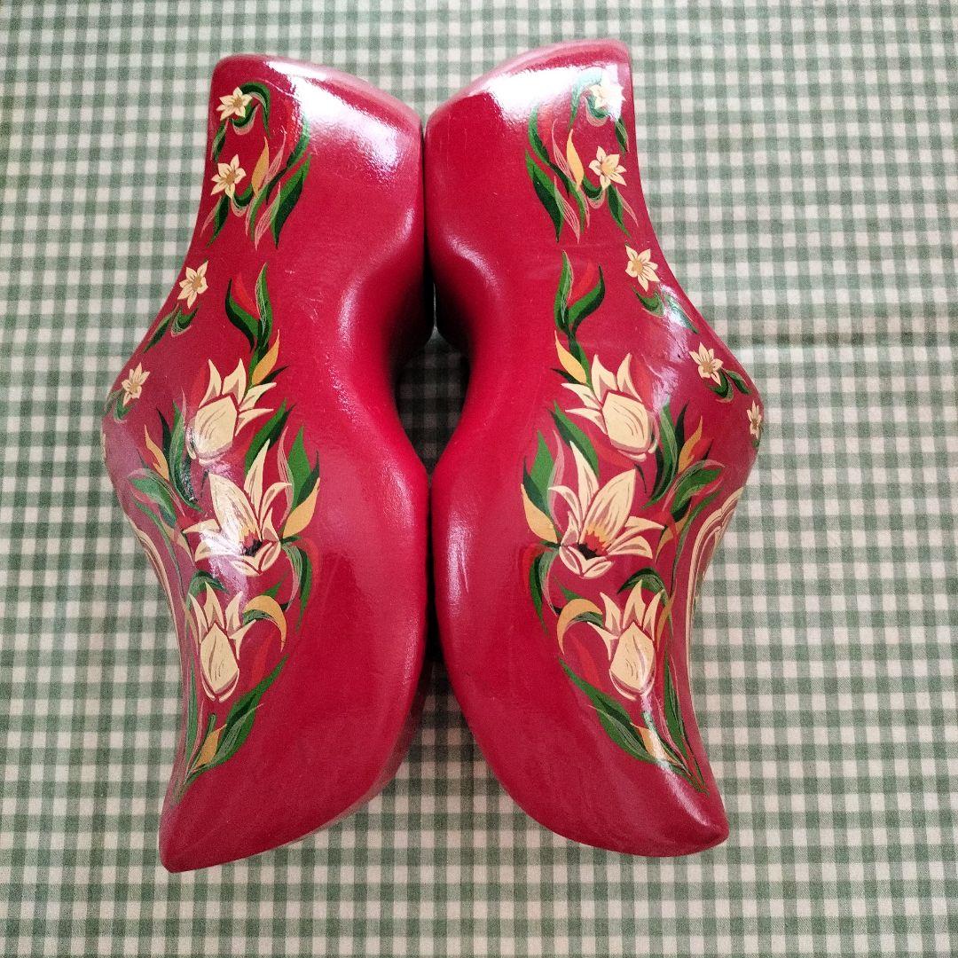 Holland 伝統的な赤い木靴　23センチ