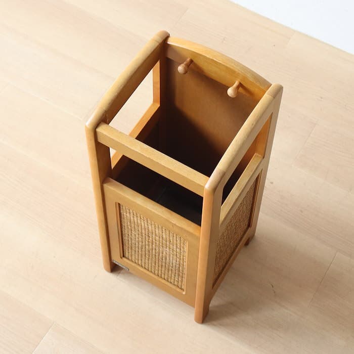 カリモク 傘立て レトロ ヴィンテージ ラック ラタン