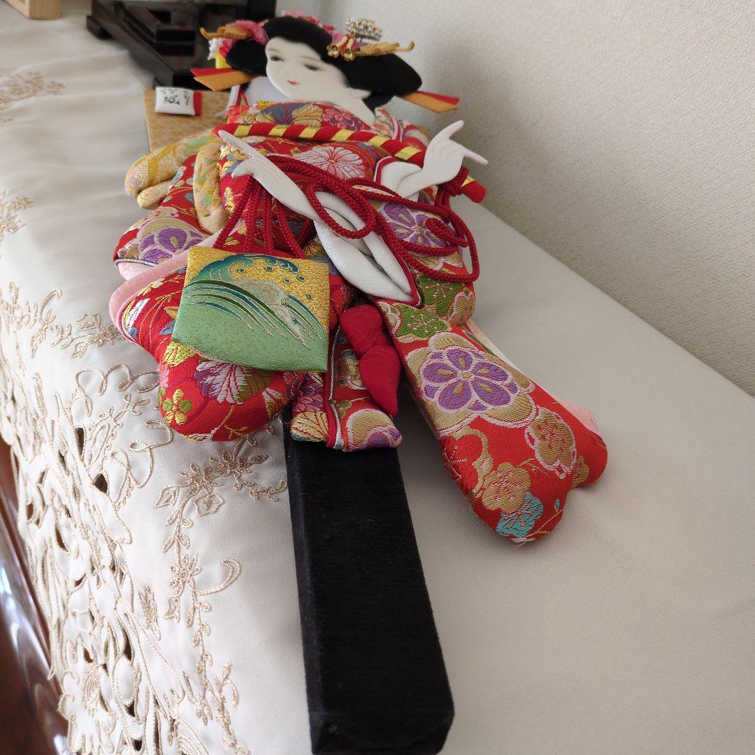 伝統的羽子板 　金襴　タイトル【汐汲】スタンド付