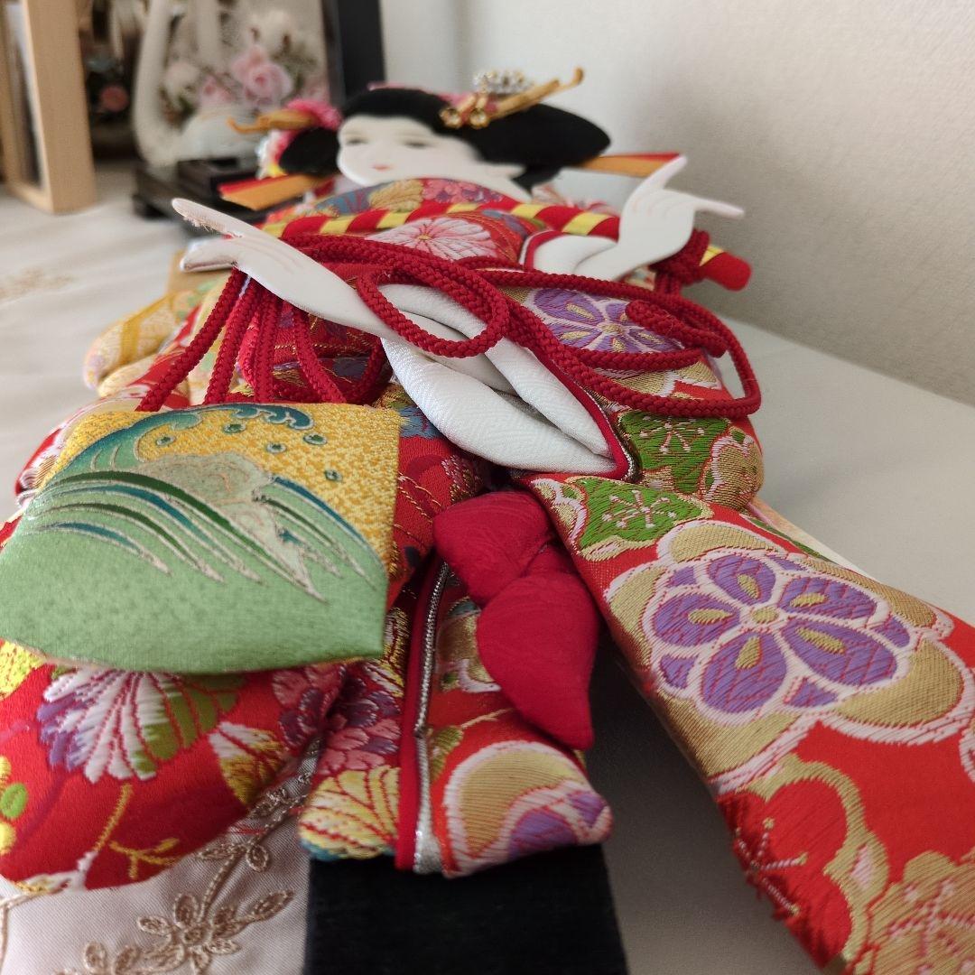 伝統的羽子板 　金襴　タイトル【汐汲】スタンド付