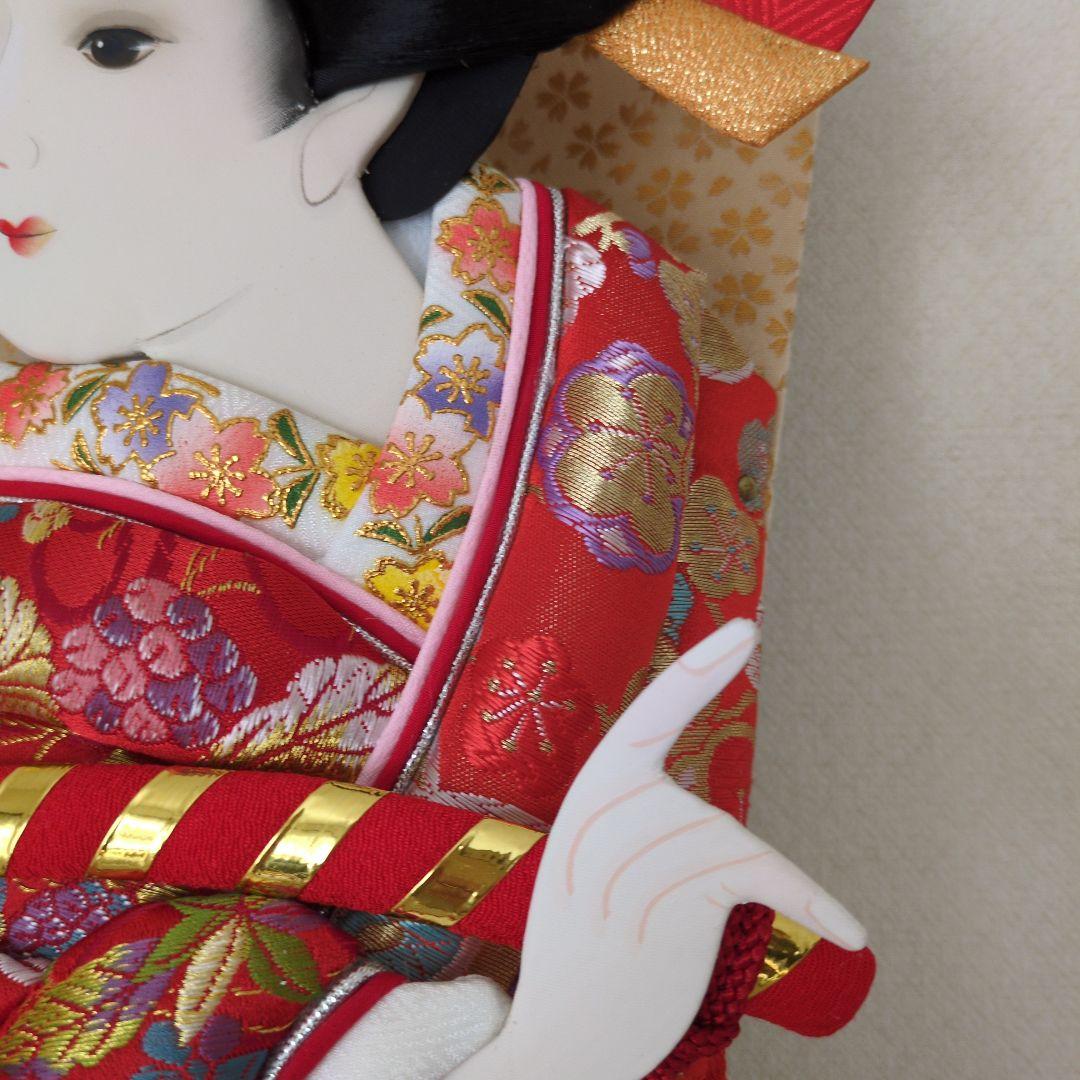 伝統的羽子板 　金襴　タイトル【汐汲】スタンド付