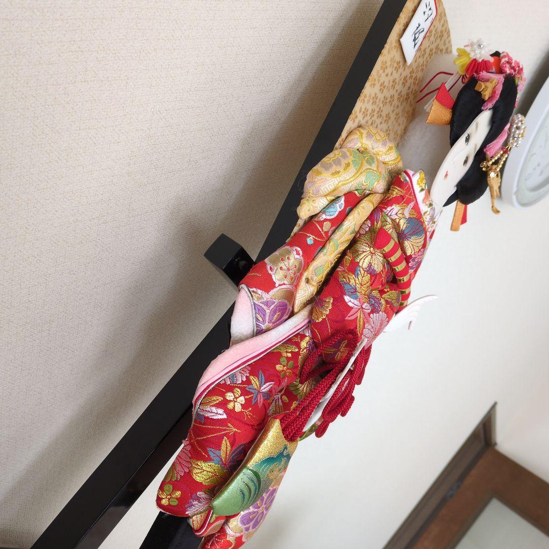 伝統的羽子板 　金襴　タイトル【汐汲】スタンド付