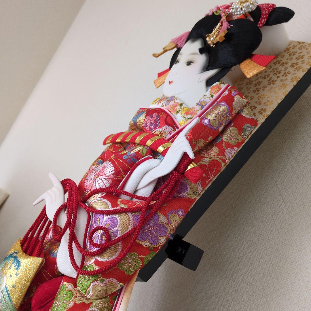 伝統的羽子板 　金襴　タイトル【汐汲】スタンド付