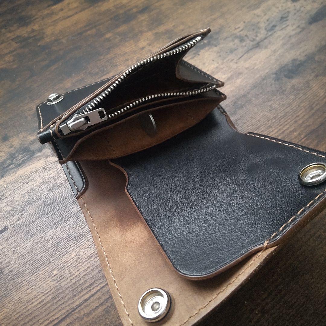 茶芯 ホースバット】お札を折らずに収納出来る ショート トラッカー