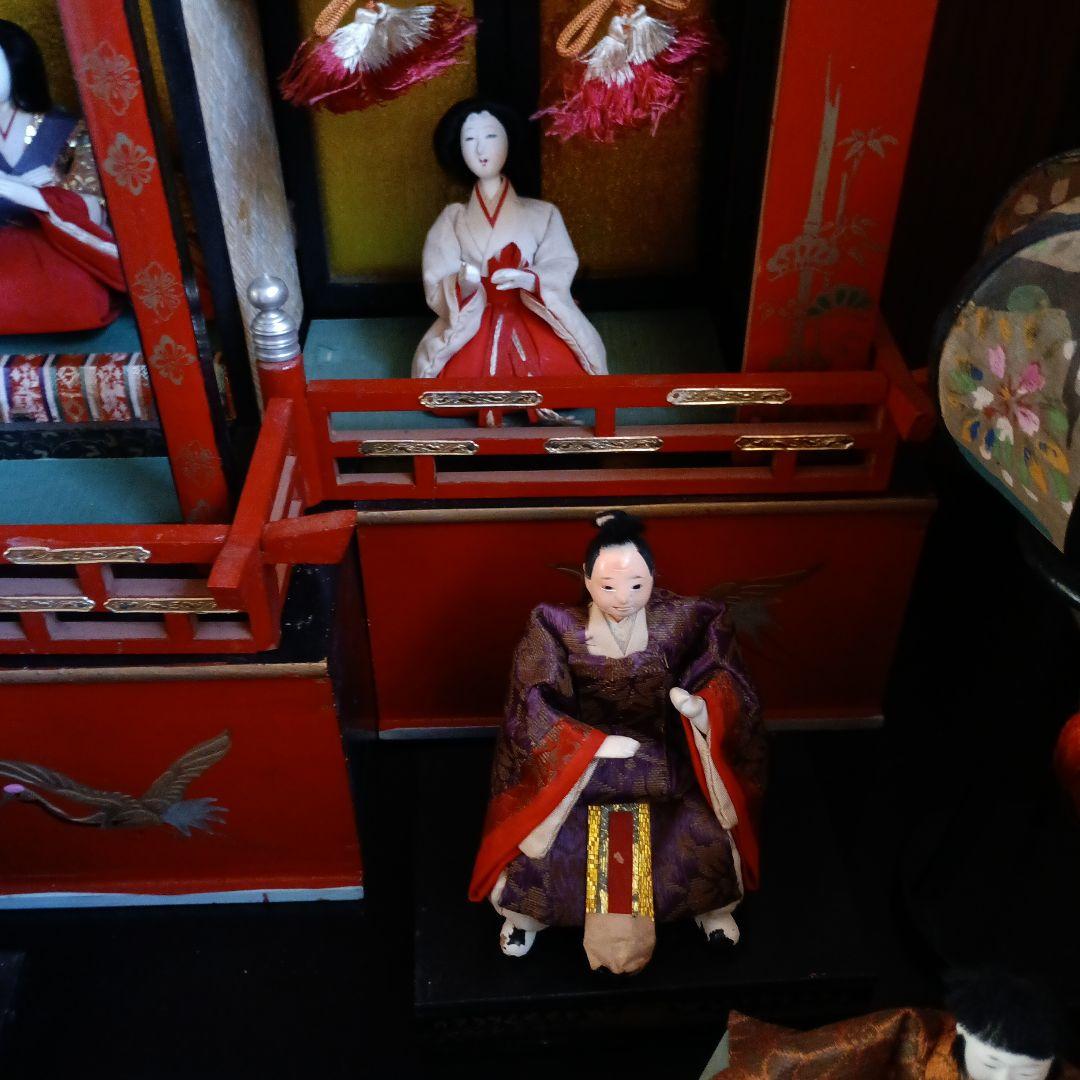 お値下げ♥雛人形 御殿飾り 伝統的な雛人形セット 昭和30年レトロ
