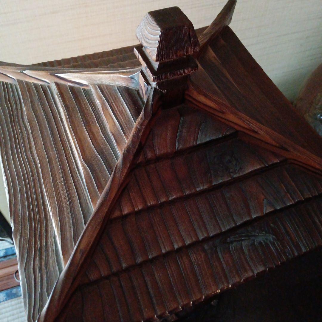 4:昭和　レトロ 焼杉 行灯　灯籠　木製