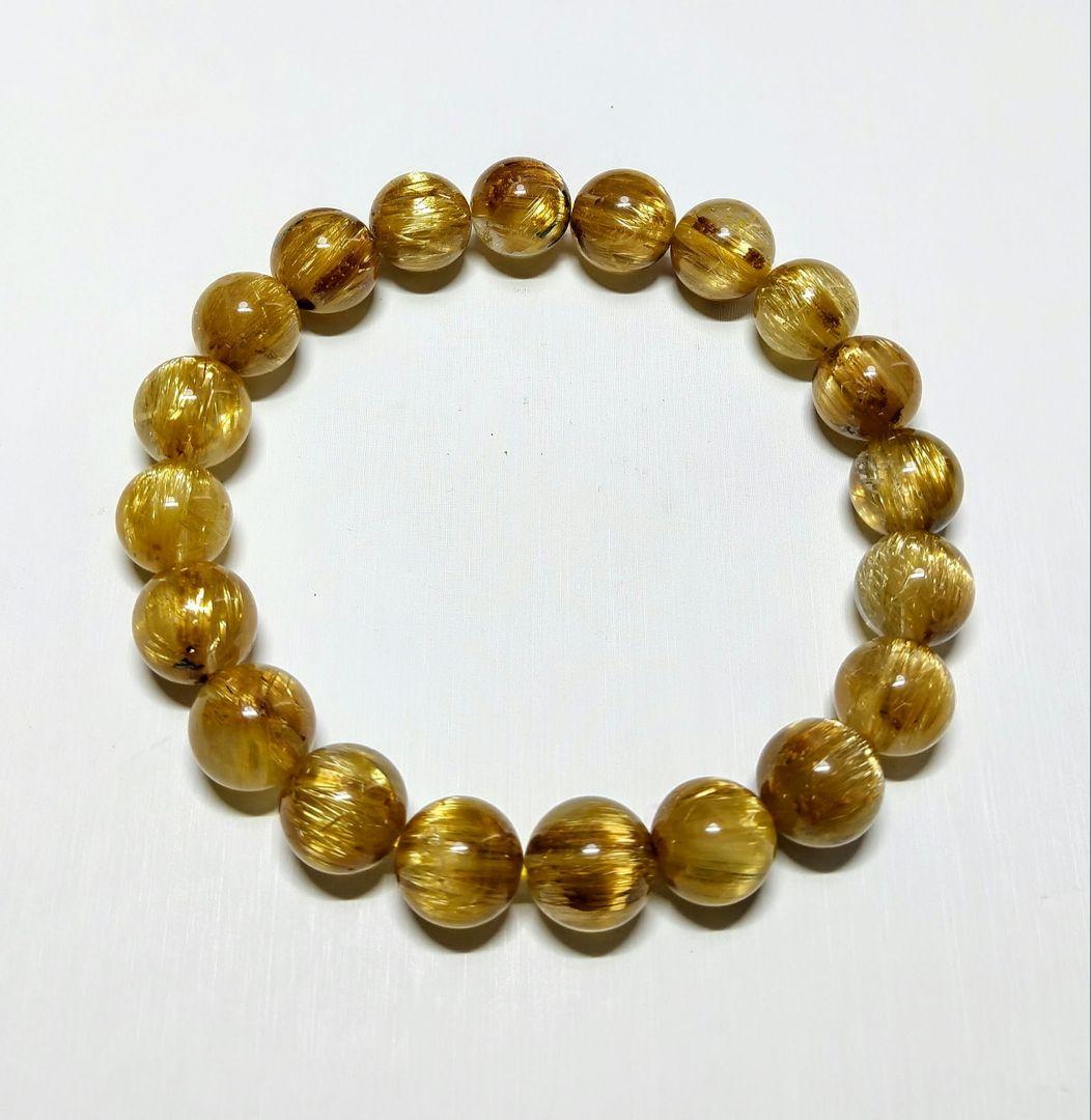 【極上,希少,美品】タイチンキャッツアイルチルクォーツ　ブレスレット　金運仕事運