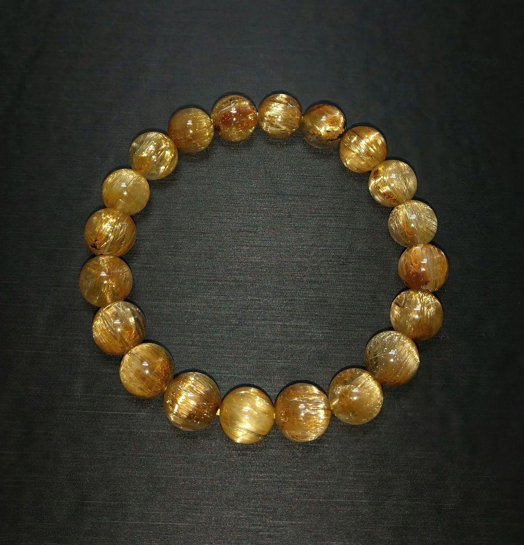 【極上,希少,美品】タイチンキャッツアイルチルクォーツ　ブレスレット　金運仕事運