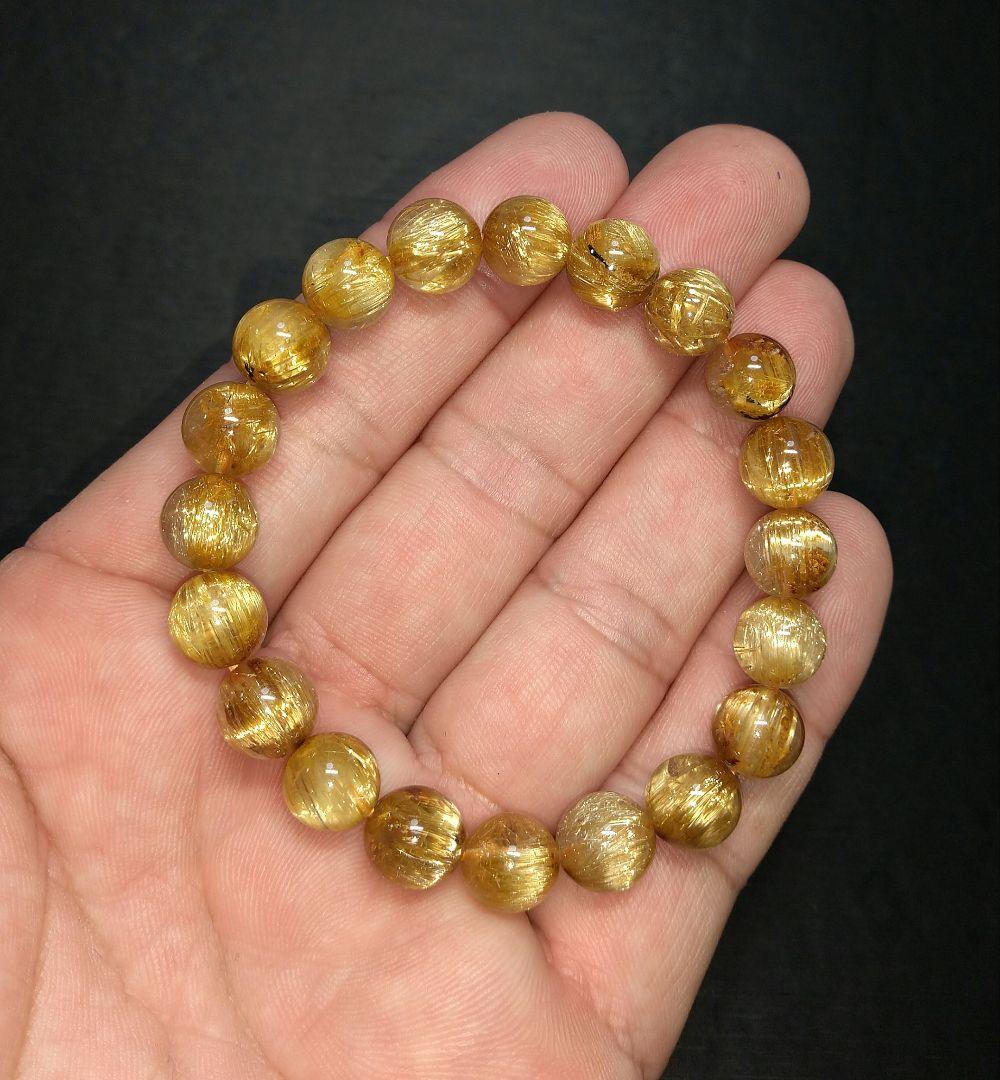 【極上,希少,美品】タイチンキャッツアイルチルクォーツ　ブレスレット　金運仕事運