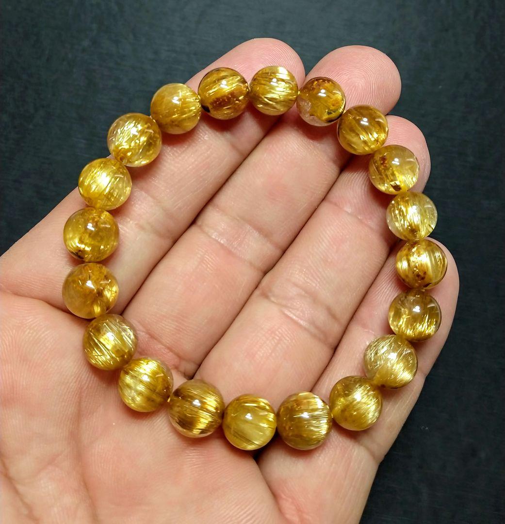 【極上,希少,美品】タイチンキャッツアイルチルクォーツ　ブレスレット　金運仕事運