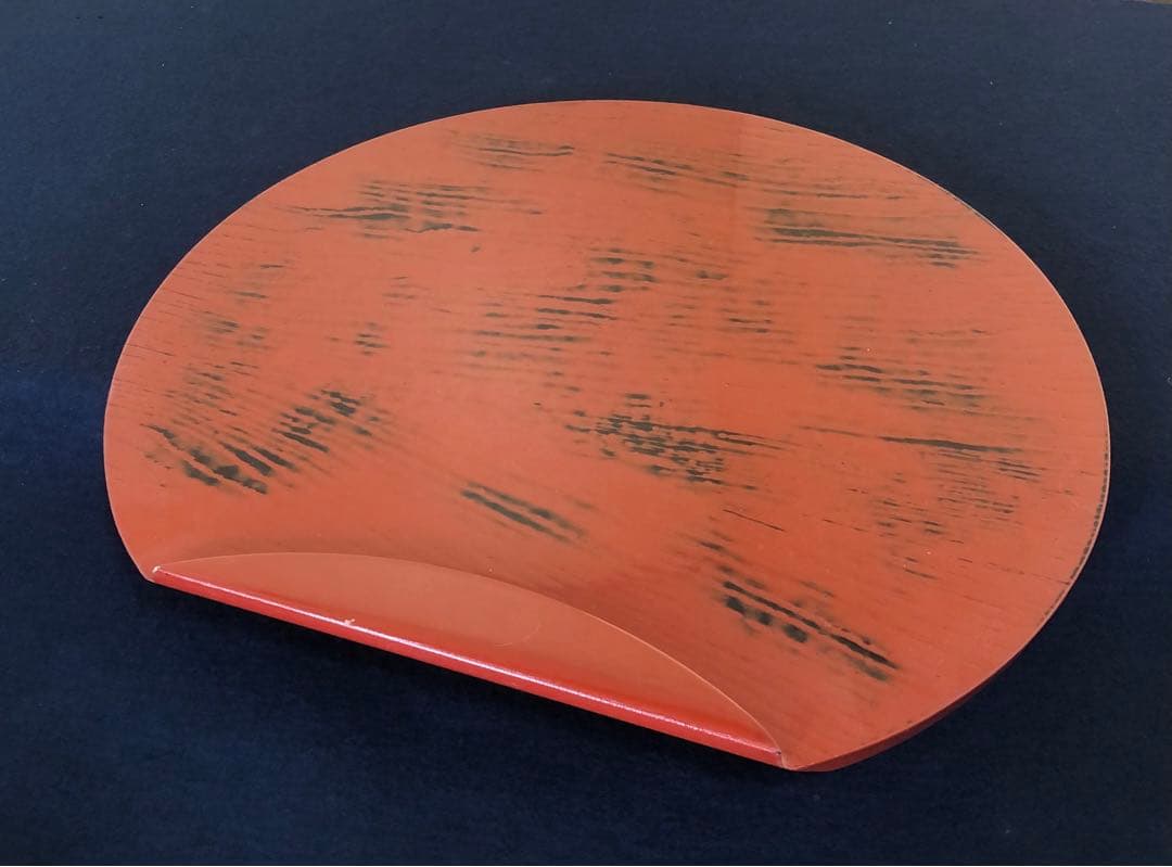 割引❗️《R》根来塗 半月盆5客 膳 木製漆器 懐石 元箱　250820G1