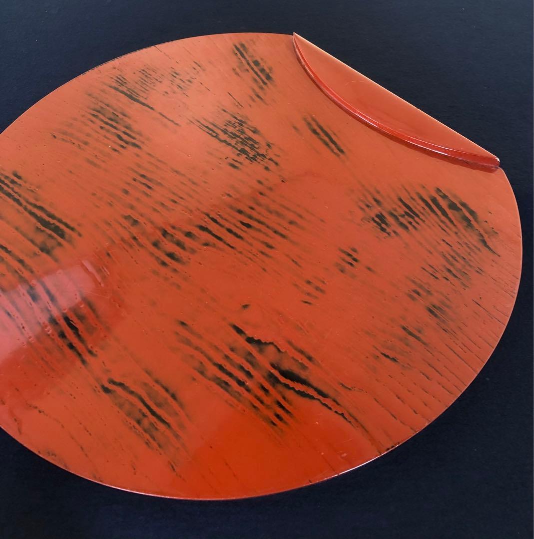 割引❗️《R》根来塗 半月盆5客 膳 木製漆器 懐石 元箱　250820G1