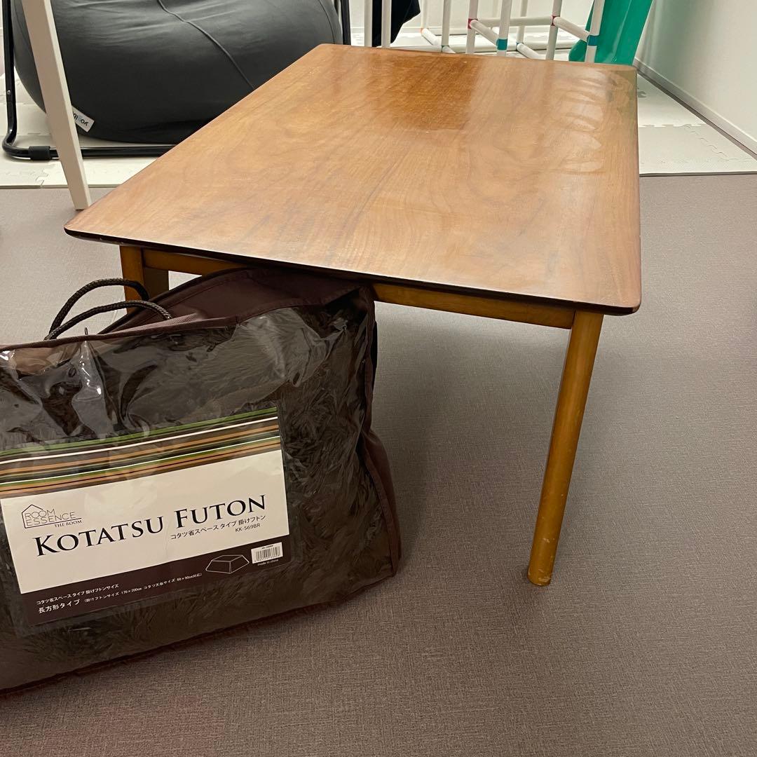 【送料込み・動作確認済】ヤマソロ　木製こたつテーブル　布団セット　ブラウン