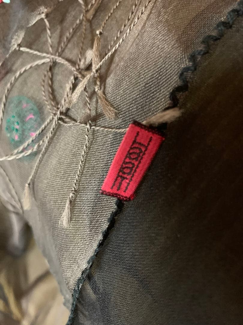 イッセイミヤケ　HaaT オーガンジー　刺繍ストール　極美品