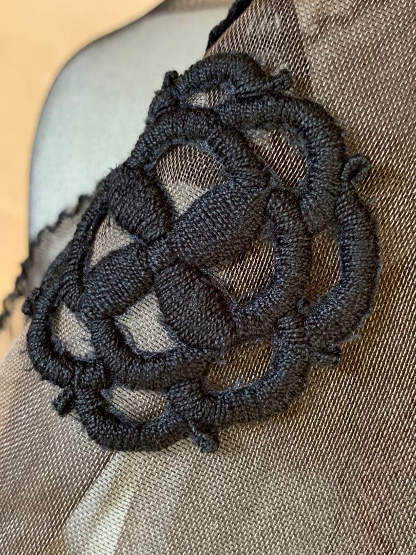 イッセイミヤケ　HaaT オーガンジー　刺繍ストール　極美品