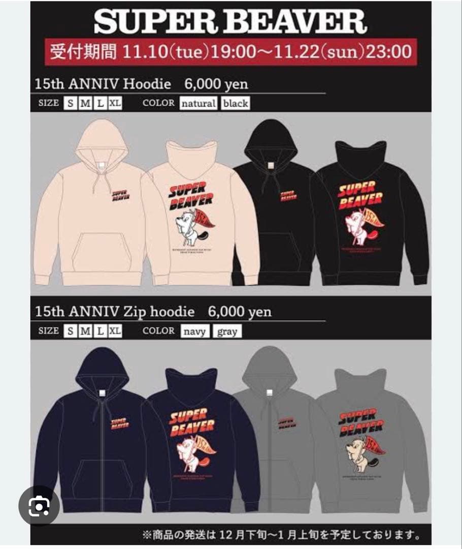 SUPER BEAVER 15周年 パーカー サイズL スーパービーバ - メルカリ