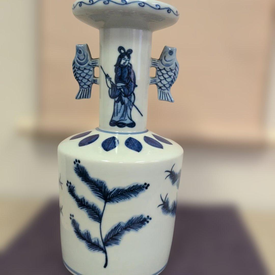 平安 手塚祥堂 作 染付 高砂花入 花器 花瓶 共箱 平安 手塚祥堂 作 染付 高砂花入 花器 花瓶 共箱 - メルカリ