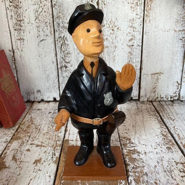 80s イタリア ヴィンテージ ROMERロメール 木彫り 人形 ポリス 警察官