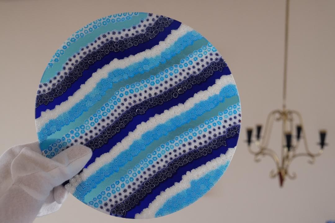 ヴェネチアングラス ミルフィオリ プレート エルコーレモレッティ 飯塚